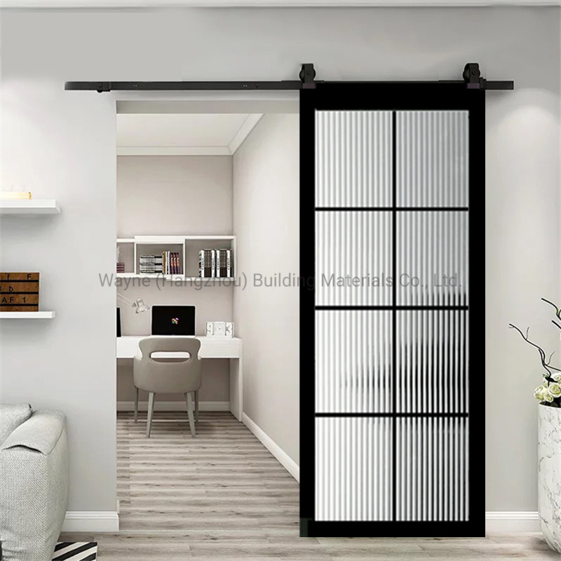 Modern Design Black Aluminium Glass Barn Sliding Door Tempered Glass Hanging Door Interior Iron Barn Door Aluminum Sliding Door Shower Barn Door From China