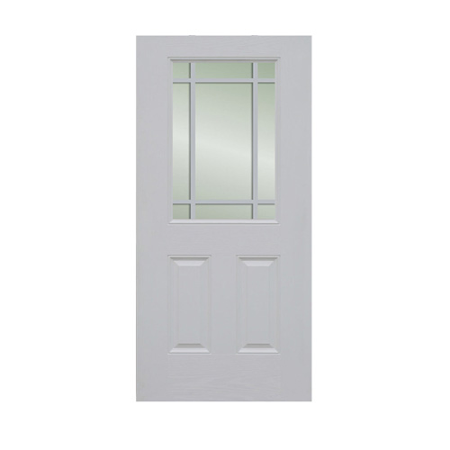 6 Panel Lament &amp; 1/2 Lite Panel Lament Fiberglass Door