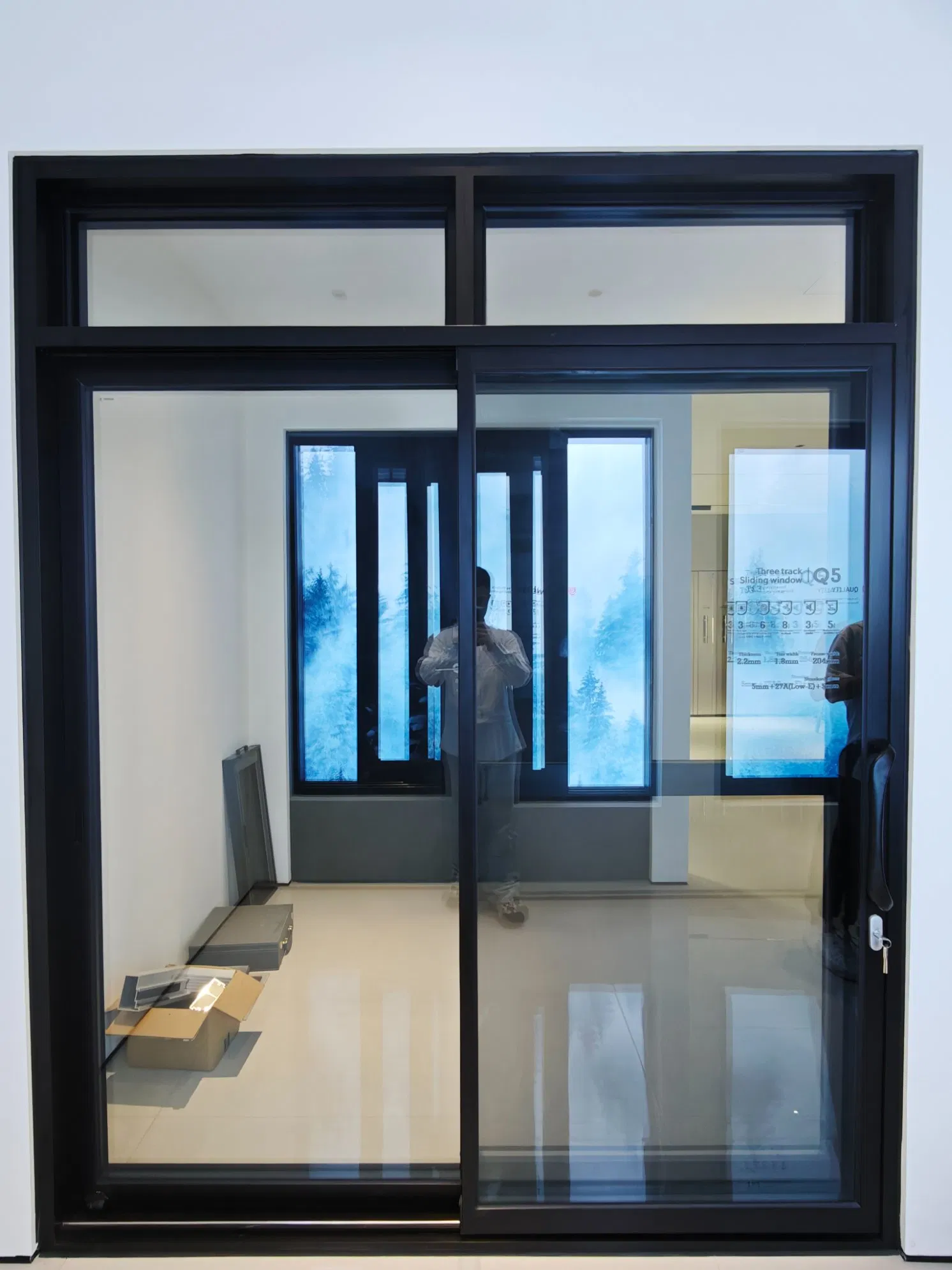 USA Market Residential Patio Non Thermal Break Aluminum Sliding Door with Blinds