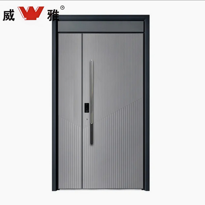 Exceptional Safety Bullet Resistant Steel Corrosion Protection Custom Leaf Thickness Front Door with Matt Finish