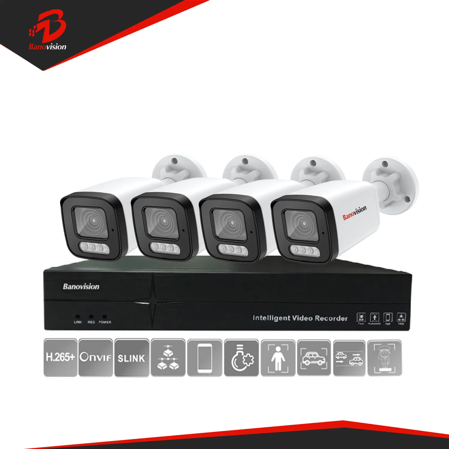 Smart 8MP 4K Poe NVR CCTV Home Kit with Waterproof Video Camera