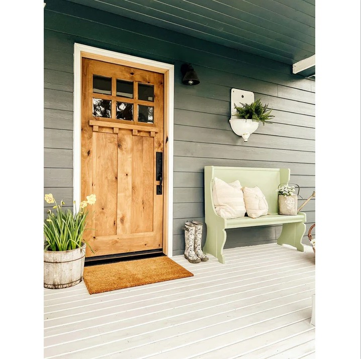 Front Entry Wooden Single Dutch Door with Sidelights and Glass Popular in Canada