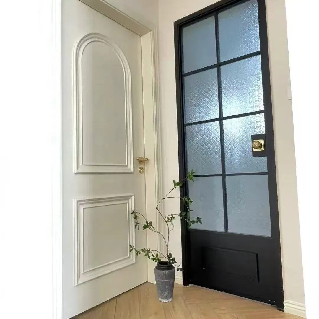 Narrow Frame Interior Kitchen Door Aluminum Casement Dutch Glass Door Flush Modern Toilet Swing Bathroom Security Door