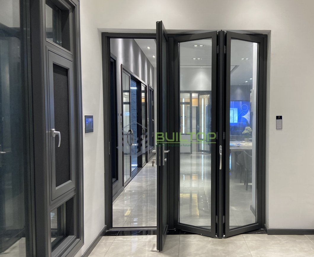 Bifold Patio Aluminium Door Customized and High Quality Frameless Glass Folding Door