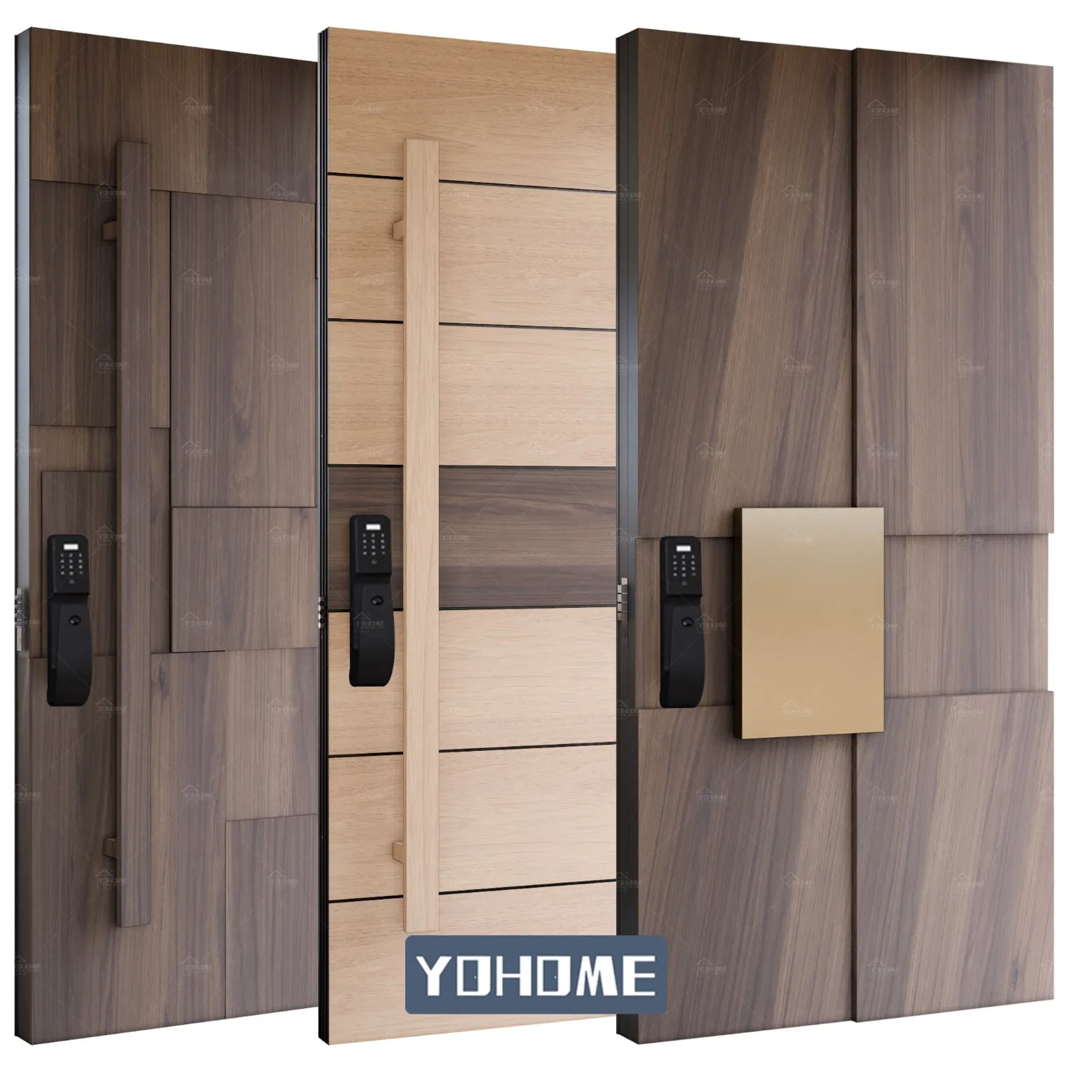 China Top Factory Custom Luxury Design External House Front Doors Modern Wooden Main Entrance Doors Exterior Pivot Entry Doors