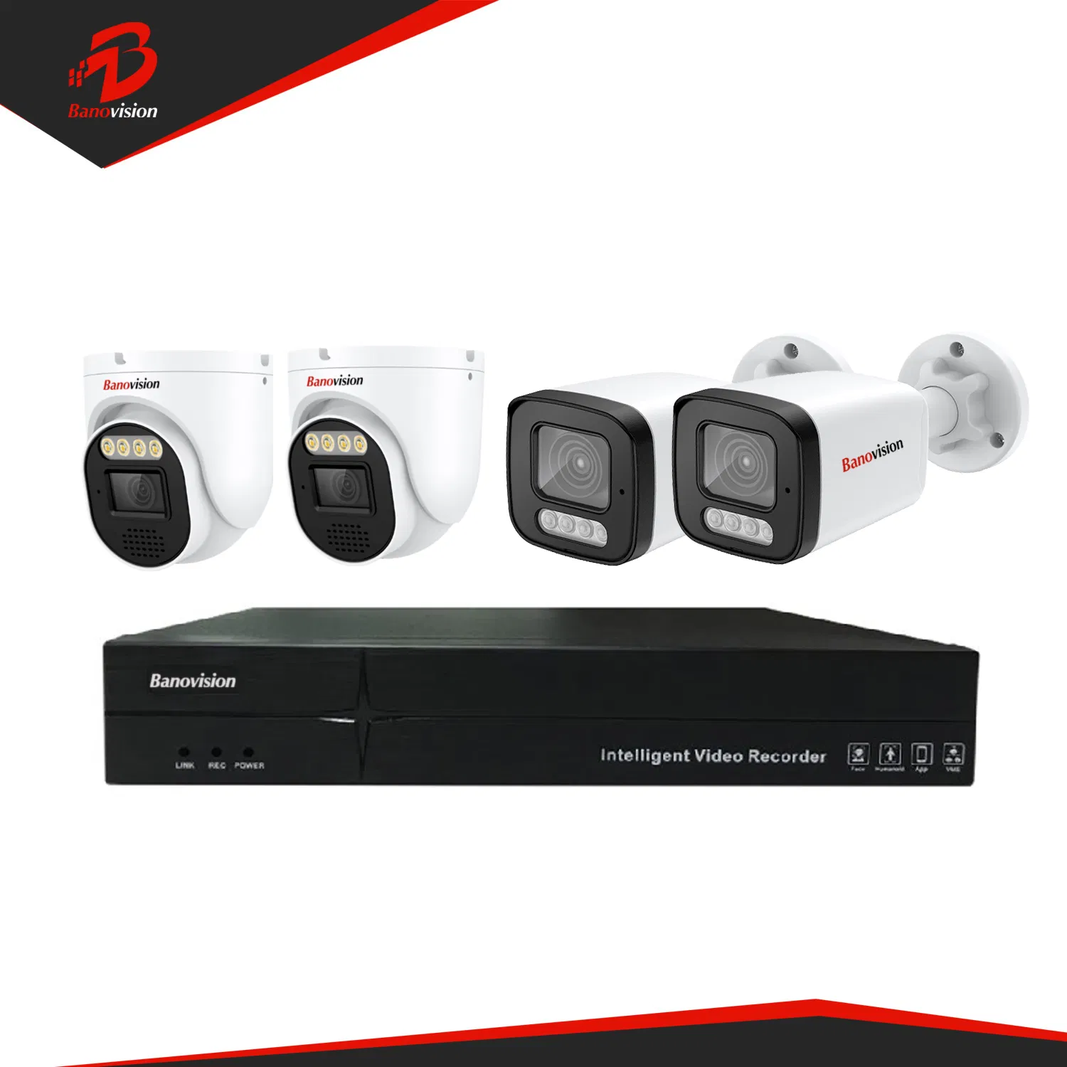 Competitive 4K/8MP 4CH Poe NVR Colorvu Smart Hybird Light CCTV Camera Kit