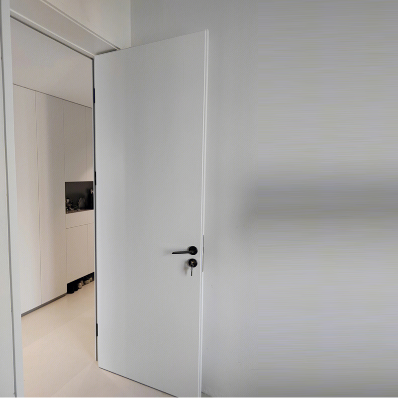 Modern Latest Design Commercial Frameless Flush Concealed Invisible Main WPC Interior Wooden Panel Room Hidden Secret Timber Door