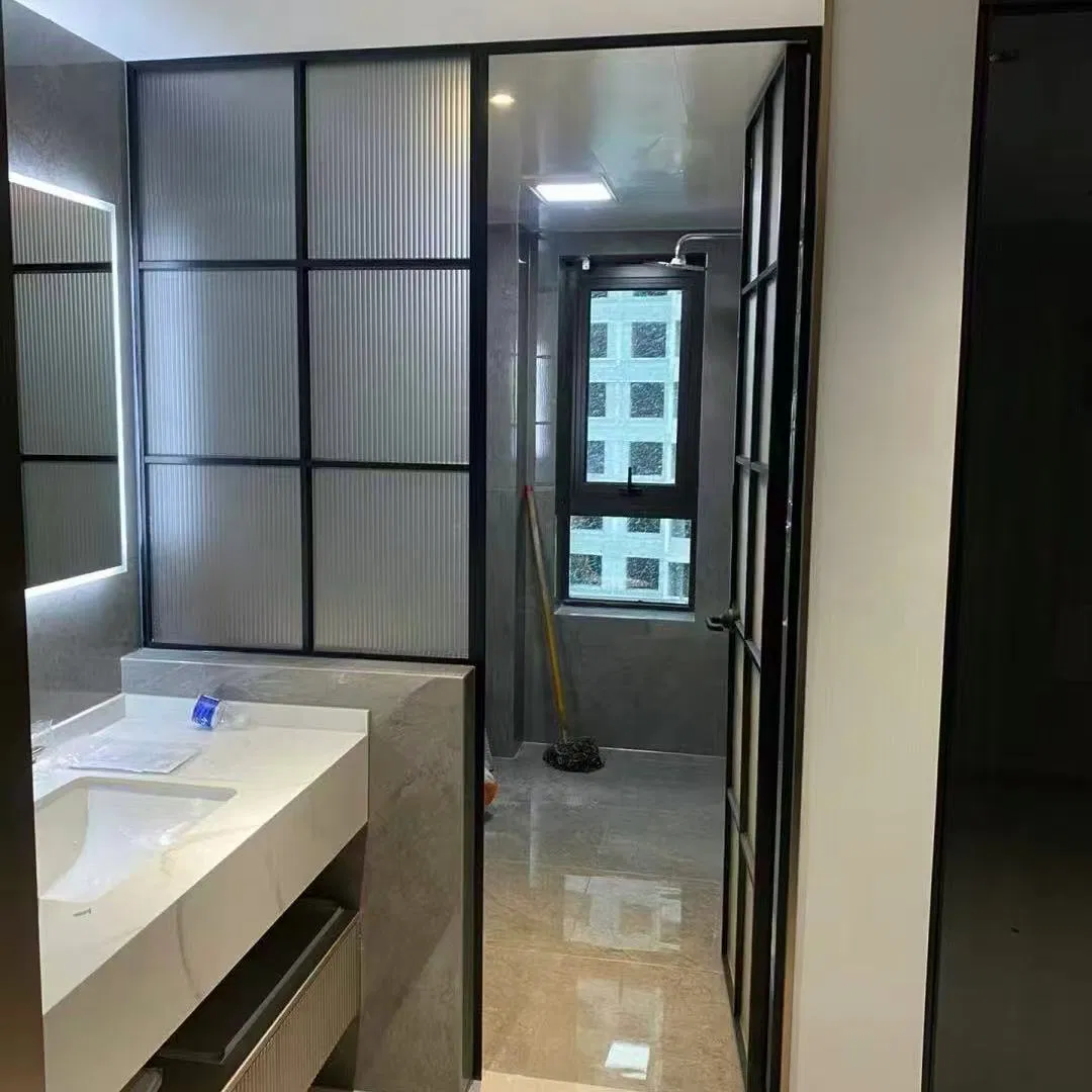 Narrow Frame Interior Kitchen Door Aluminum Casement Dutch Glass Door Flush Modern Toilet Swing Bathroom Security Door