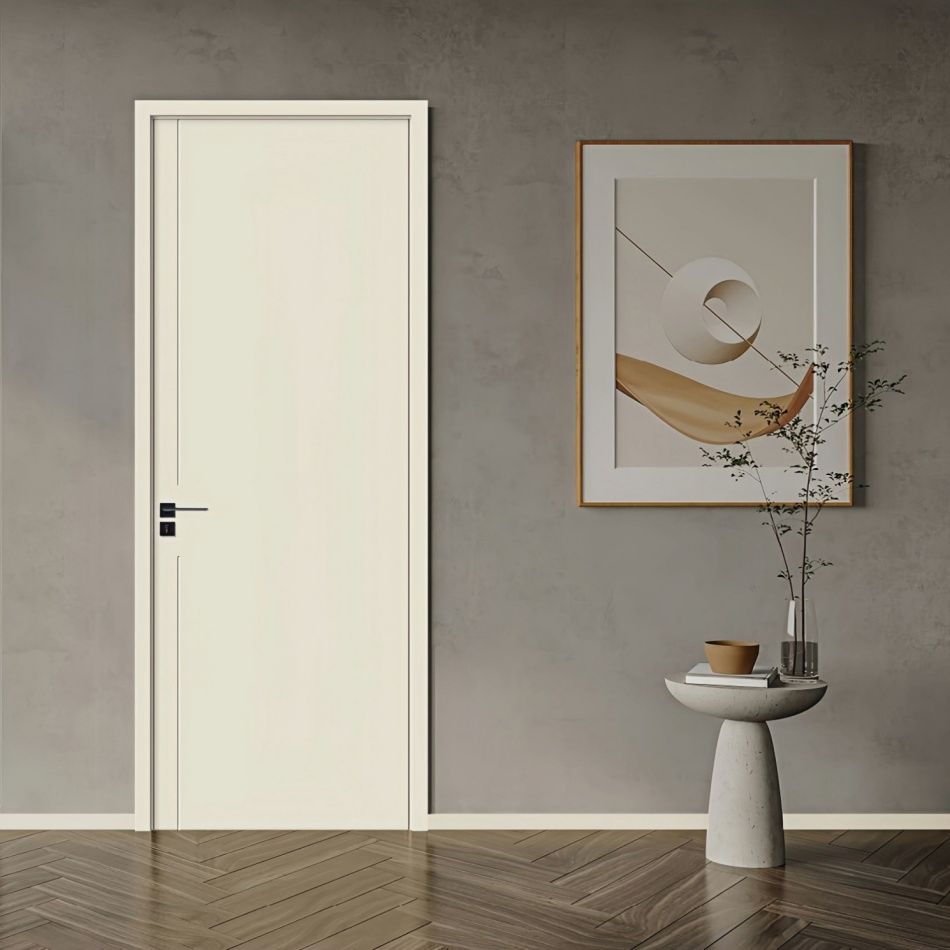 High-Quality HDF Flush Solid Core Acoustic Soundproof Door for Hotels, Apartments, Villas Renovation Composite Paint Door Interior Room Wooden Door