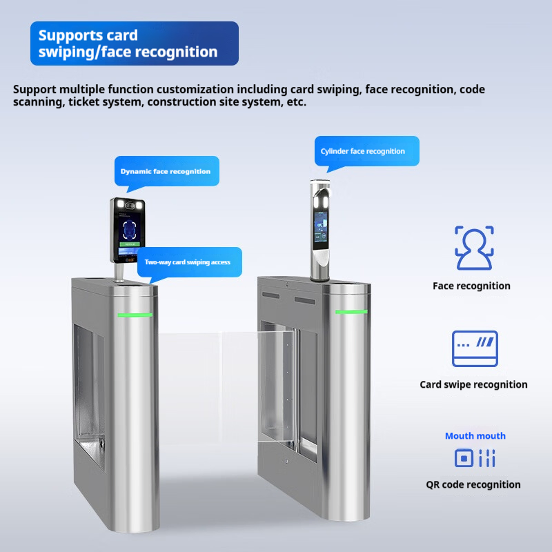 Customized Supermarkets, Schools, Governments, Factories Security Swing Barrier Turnstile Gate