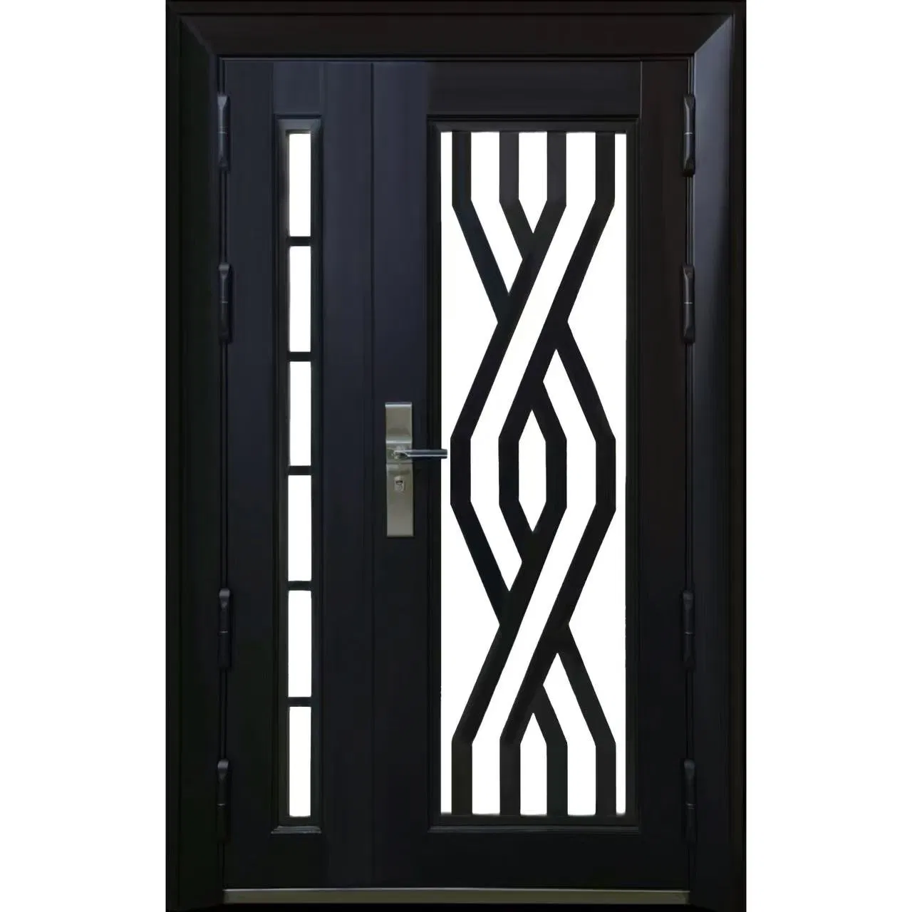 Half Opening Security Divided Farmhouse Glass Front Entry Dutch Iron Steel Door