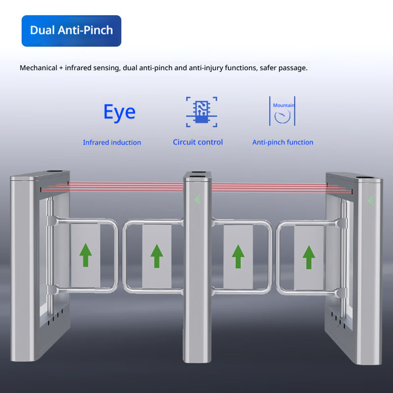 Security System Face Recognition Speed Gate Access Control Electronic Swing Barrier Turnstile