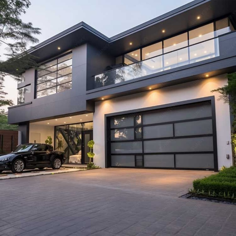 Imported Dutch Austrian Brands Powder Coated Aluminium Glass Perspective Garage Door