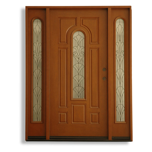 6 Panel Lament &amp; 1/2 Lite Panel Lament Fiberglass Door
