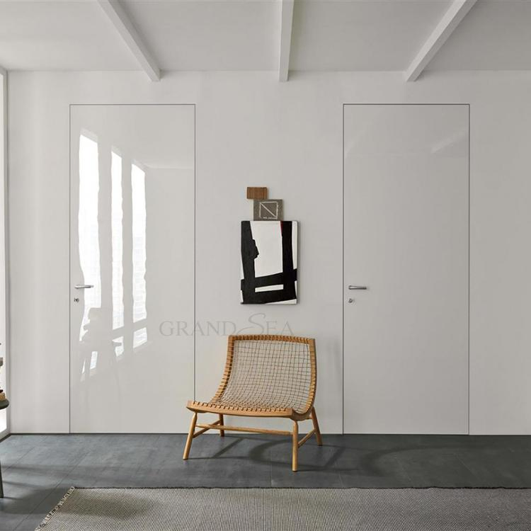 Latest Modern Commercial Frameless Interior Flush Concealed Invisible Wood Room Hidden Secret Door Hidden