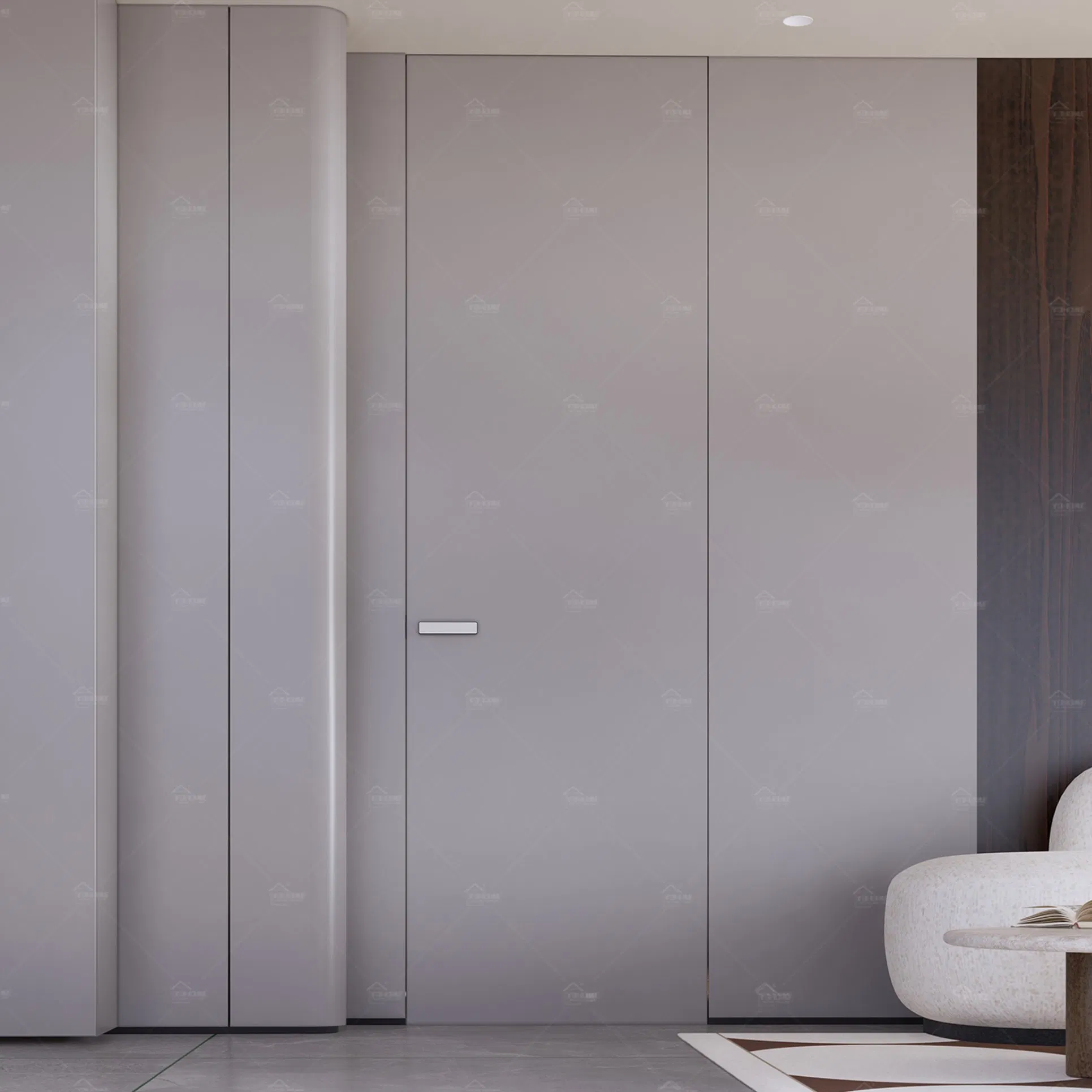 Foshan Yohome Custom ISO CE Certified Paint Color Flush Interior Hidden Wood Door