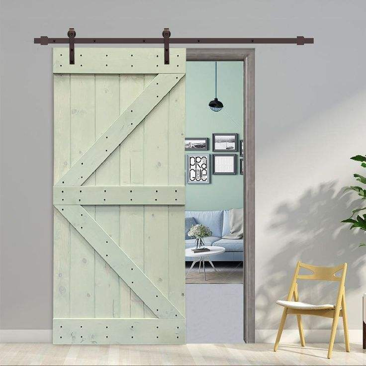 Cbmmart Modern Design Paneled Interior Pine Wood Double Sliding Barn Door