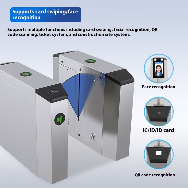High Security Face Recognition Pedestrian Access Control Swing Turnstile Barrier Gate