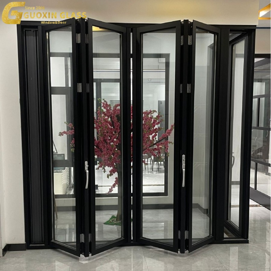 1. Insulated Glass Bifold Door - Guoxin Aluminium Fireproof Folding Door