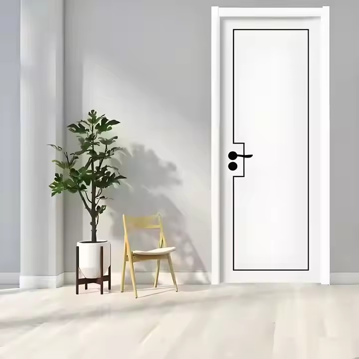 American Over Size Prehung Flush Design Conceal Hidden Hinge Residential Solid Wood Modern Interior Room Door for House