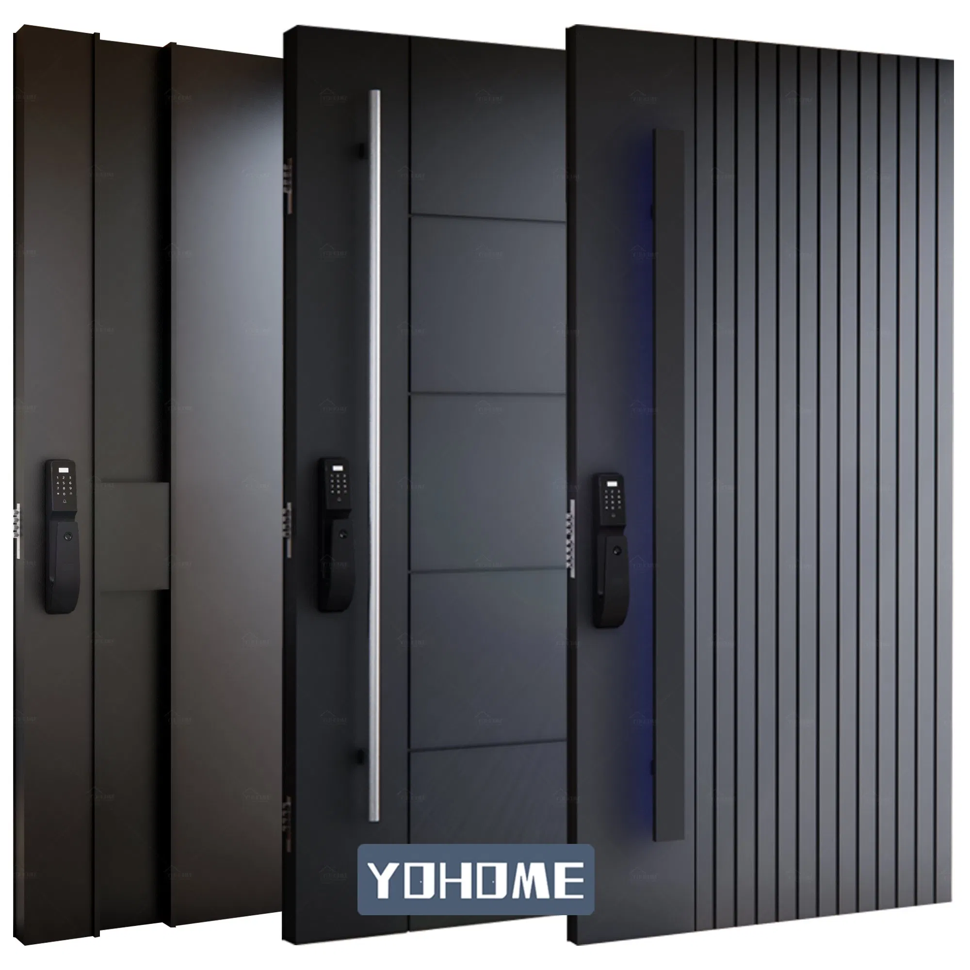 China High Quality Factory Custom Modern House Cast Aluminum Villa Entrance Main Stainless Steel Front Entry Pivot Exterior Doors