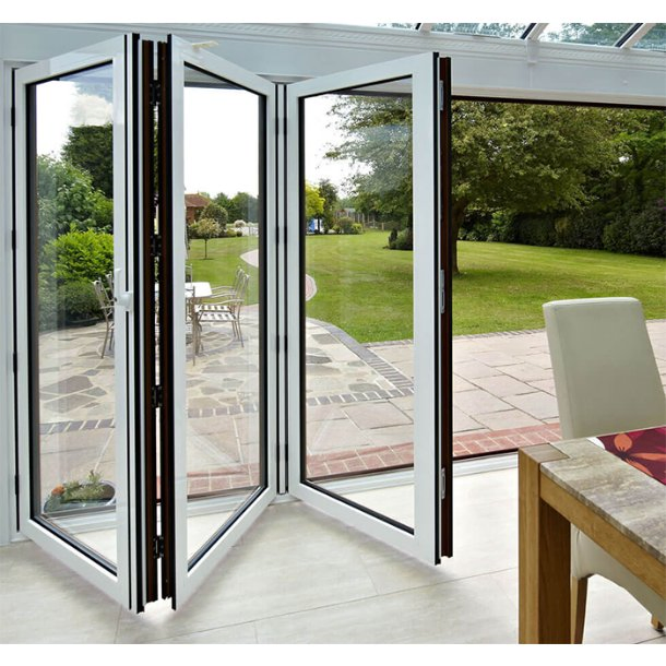 Exterior Weather Proof North America Standard Nfrc Aluminium Glass Folding Doors Bifold Doors for Project