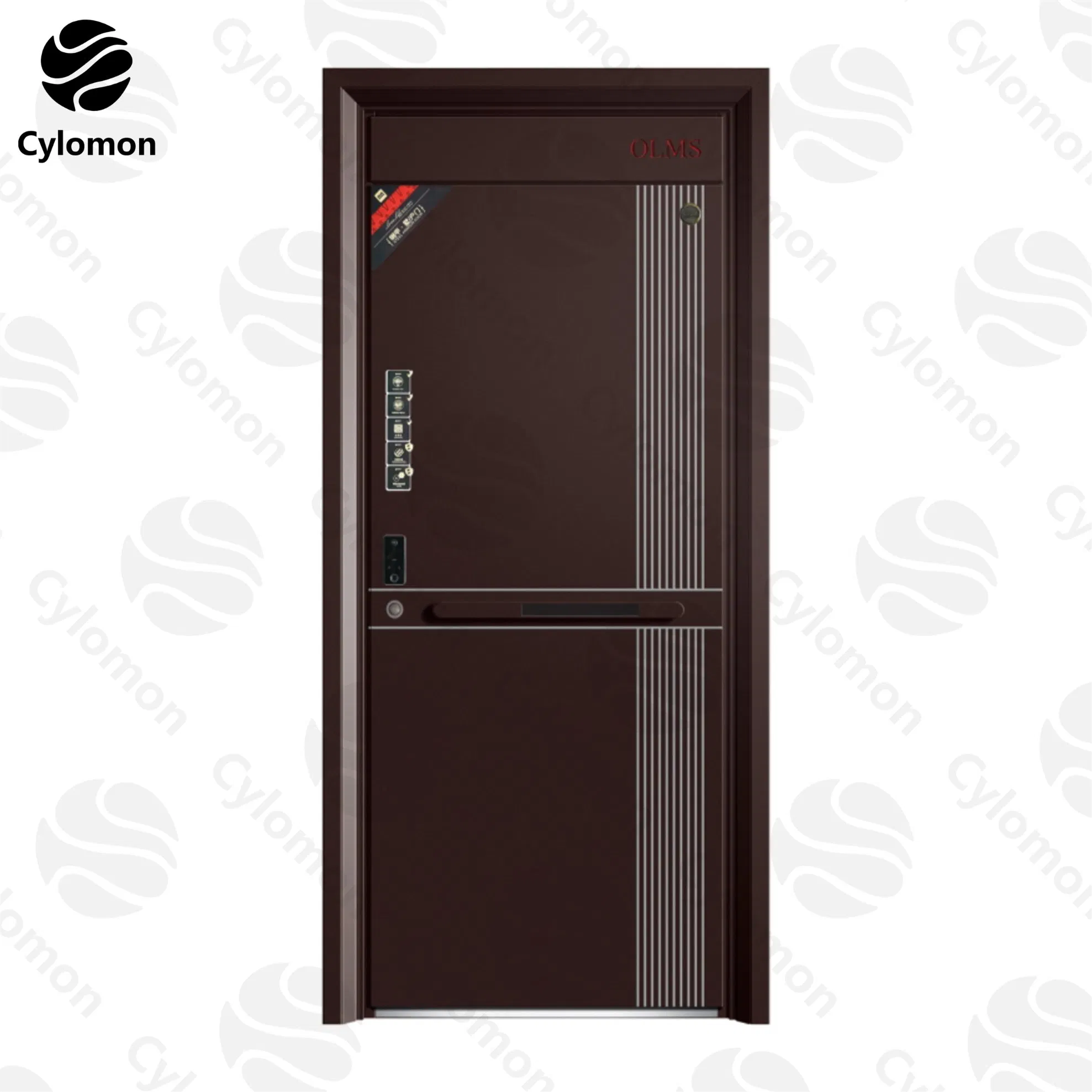 10cm Customized Exterior Entrance Entry Metal Stainless Steel Security Front Double Single Guangdong Solid and Flat Turkey Modern Wrought Iron Door for Sale
