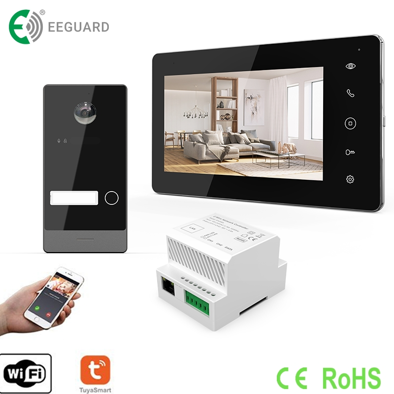 2-Wire IP WiFi Tuya Smart Intercom System Home Security Wired Doorbell Kit