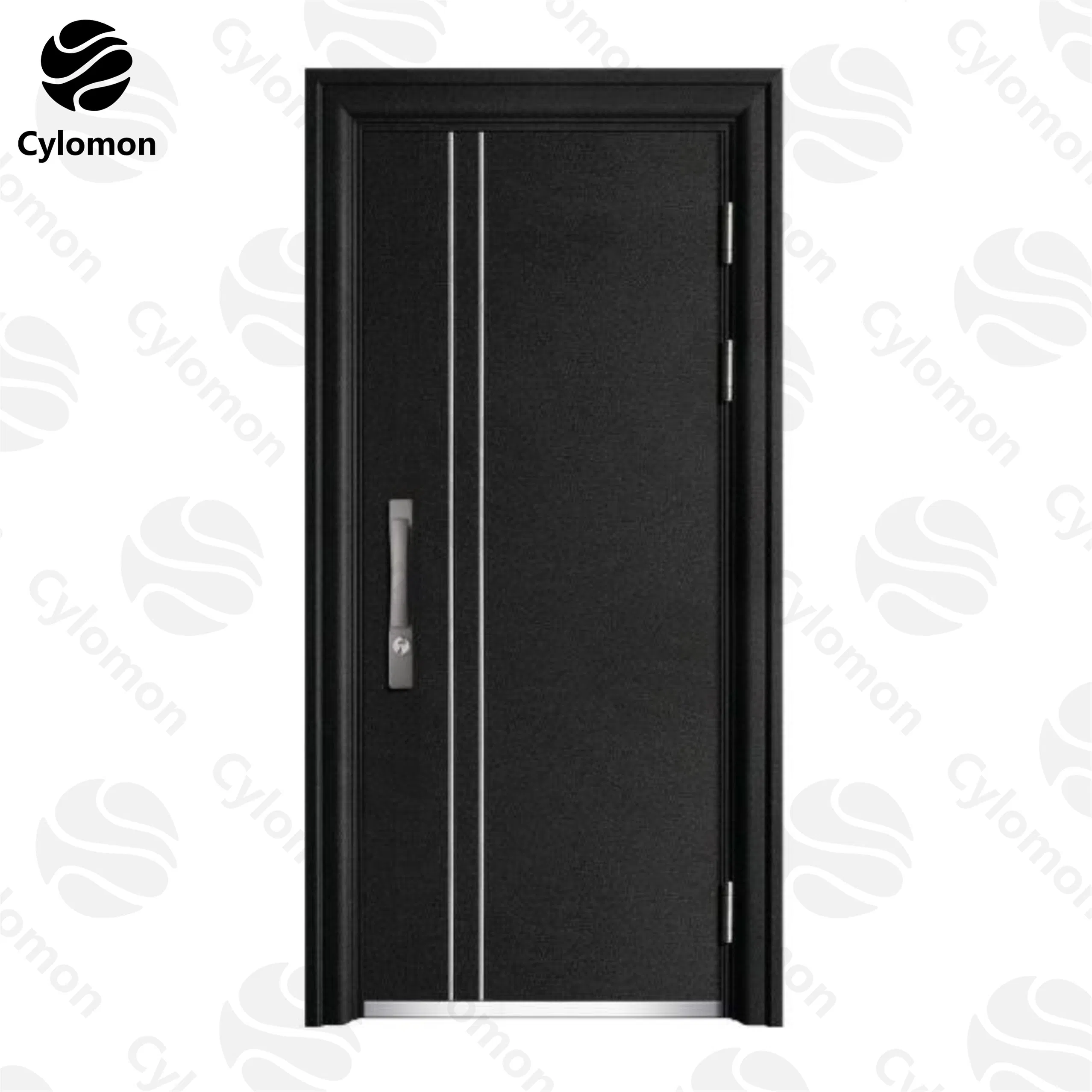 10cm Customized Exterior Entrance Entry Metal Stainless Steel Security Front Double Single Guangdong Solid and Flat Turkey Modern Wrought Iron Door for Sale