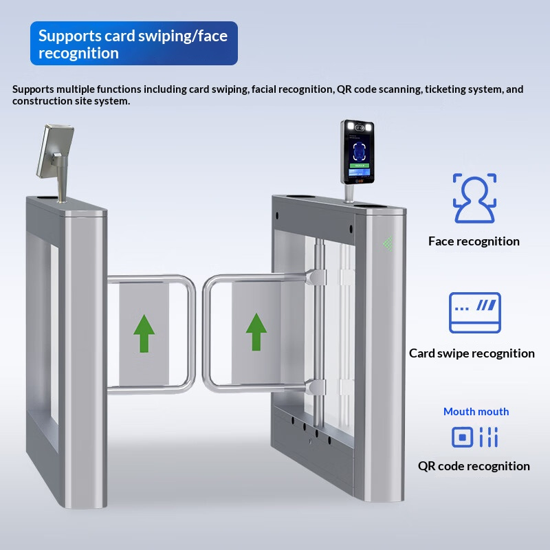 Security System Face Recognition Speed Gate Access Control Electronic Swing Barrier Turnstile