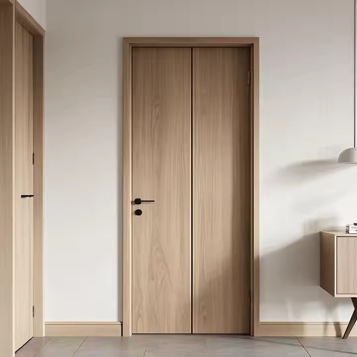 American Over Size Prehung Flush Design Conceal Hidden Hinge Residential Solid Wood Modern Interior Room Door for House