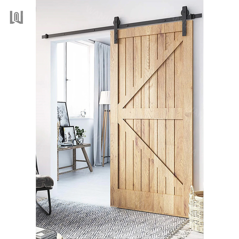Wanjia Residential Interior Modern Design Sliding Barn Wood Interior Wooden Barn Doors