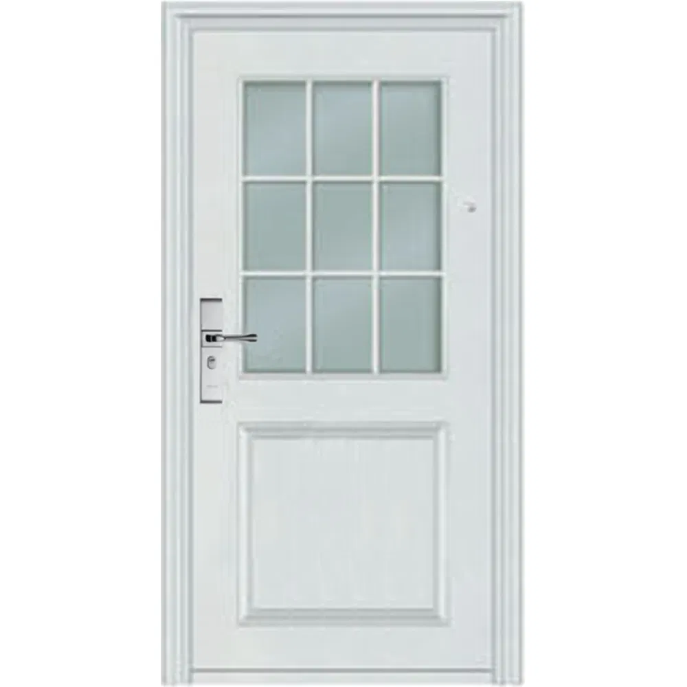 Half Glass Lite French Black Apartment Entrance Dutch Popular Steel Door