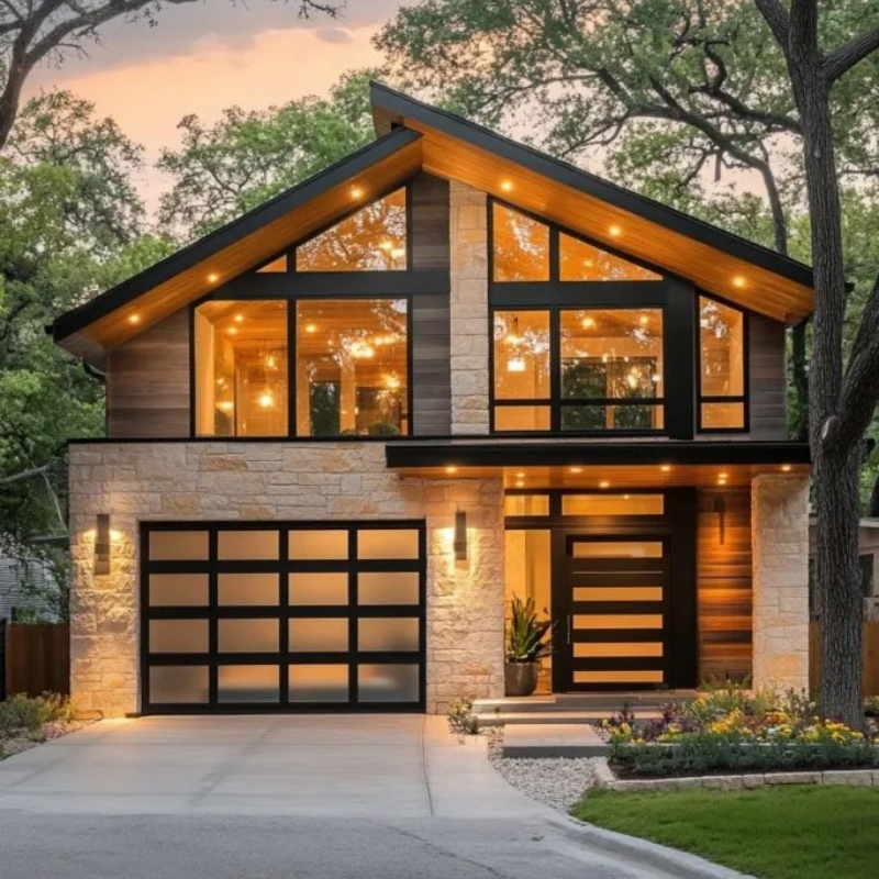 Imported Dutch Austrian Brands Powder Coated Aluminium Glass Perspective Garage Door