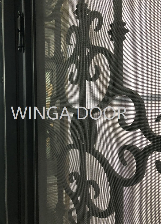 Arch Top Exterior Main Entry Wrought Iron Door Front Entrance Door of The House with Lock Villa Dutch Glass Door