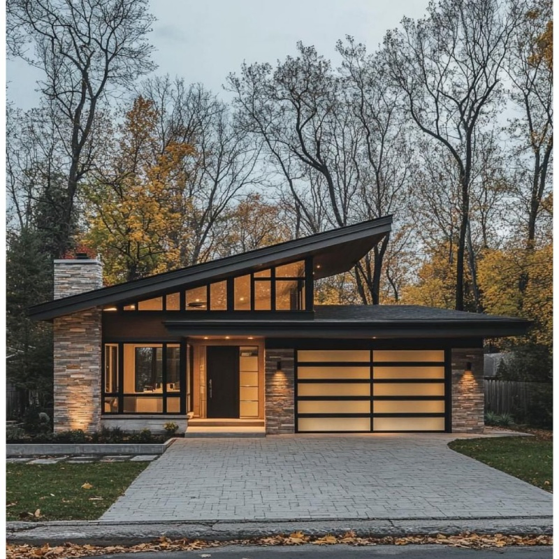 Imported Dutch Austrian Brands Powder Coated Aluminium Glass Perspective Garage Door