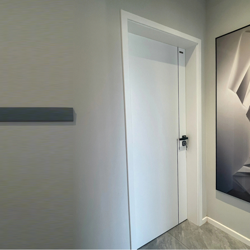 Modern Latest Design Commercial Frameless Flush Concealed Invisible Main WPC Interior Wooden Panel Room Hidden Secret Timber Door