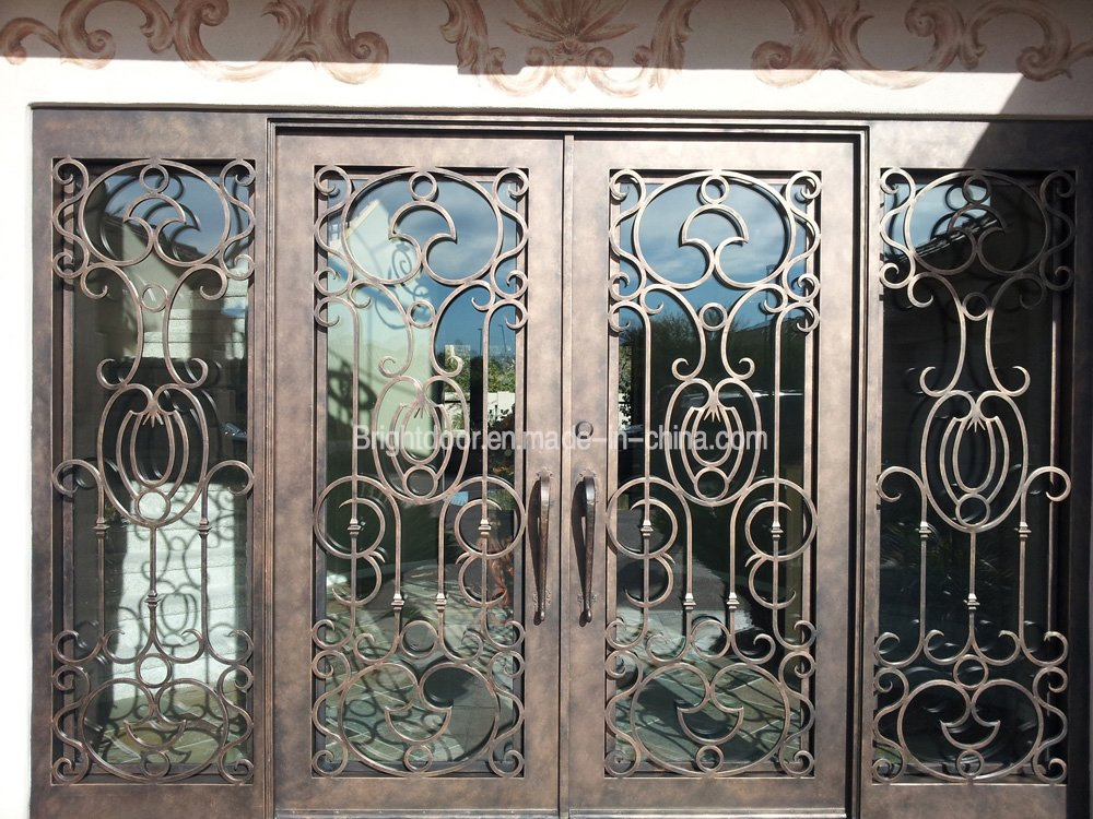 High Quality Security and Decoction Exterior Wrought Iron Door