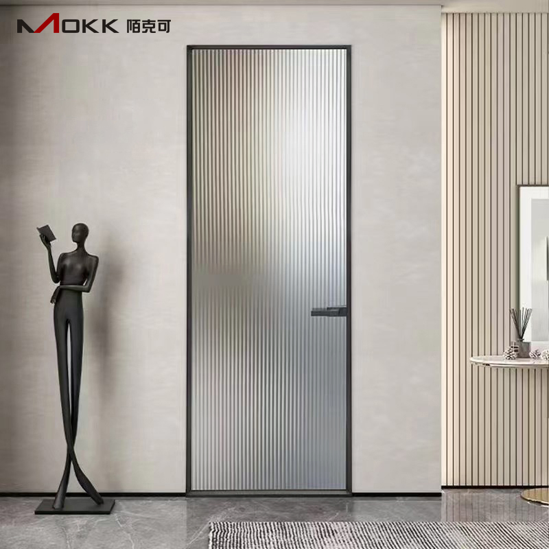 Narrow Frame Interior Kitchen Door Aluminum Casement Dutch Glass Door Flush Modern Toilet Swing Bathroom Security Door with Lock