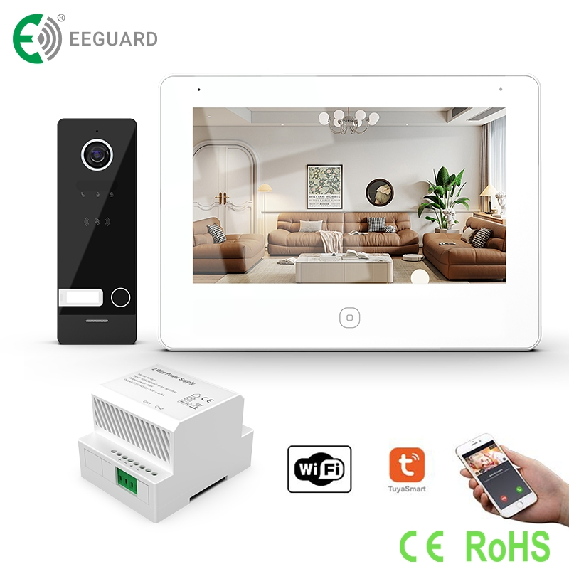 2-Wire IP 7" Wi-Fi Smart Intercom System RFID IP66 Video Doorphone Kit
