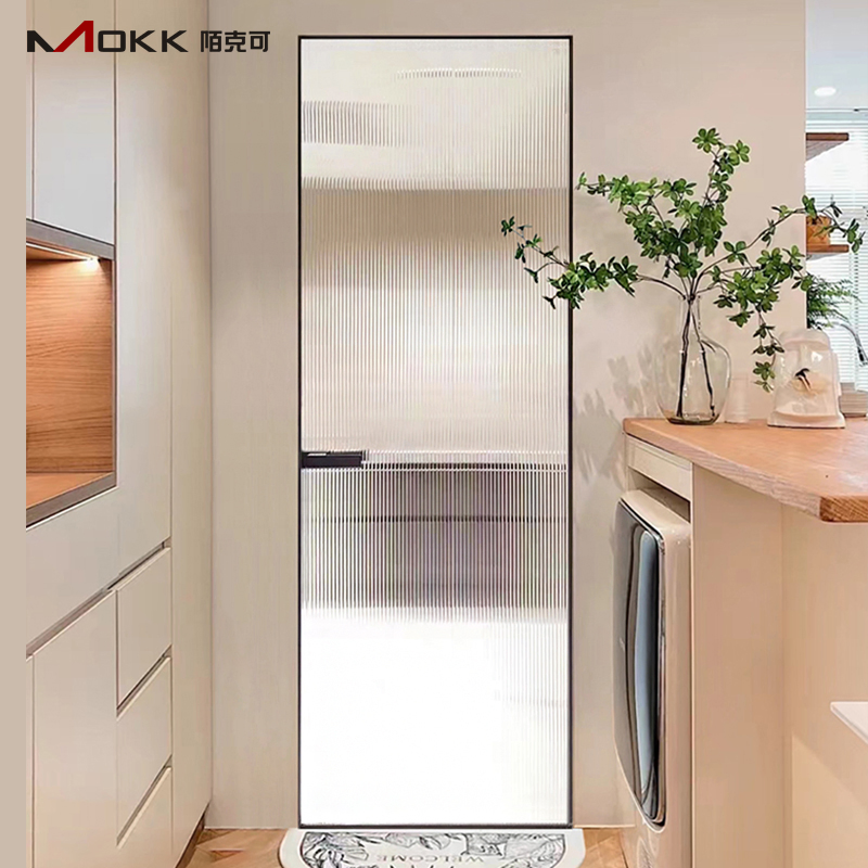 Narrow Frame Interior Kitchen Door Aluminum Casement Dutch Glass Door Flush Modern Toilet Swing Bathroom Security Door with Lock