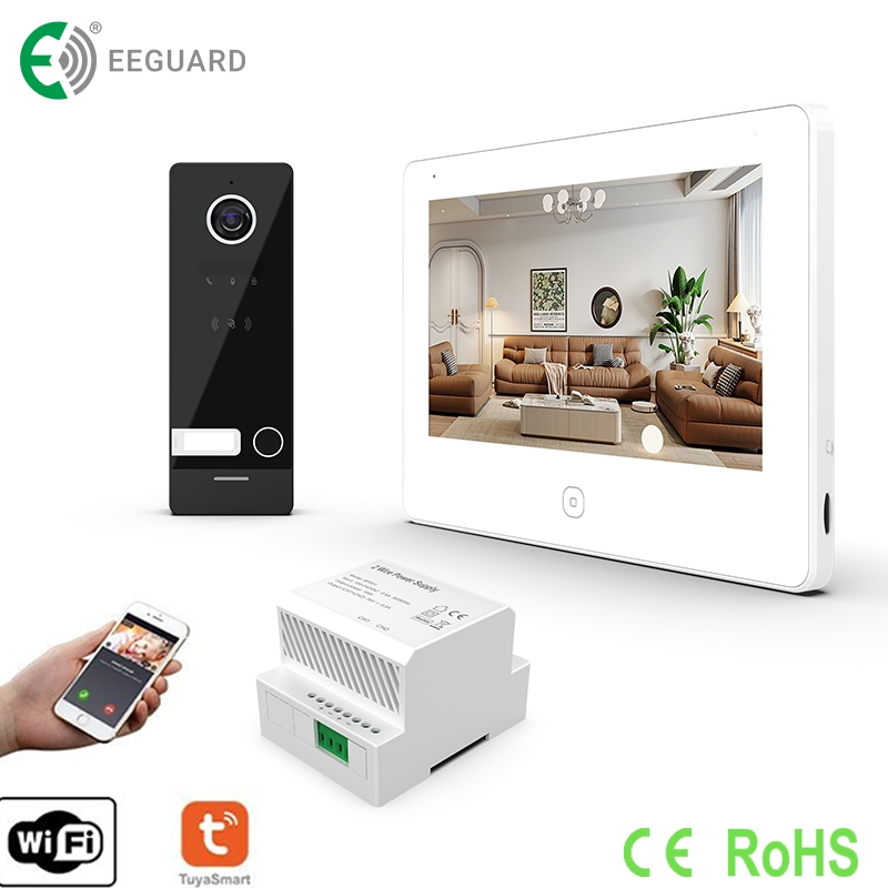 2-Wire IP 7" Wi-Fi Smart Intercom System RFID IP66 Video Doorphone Kit