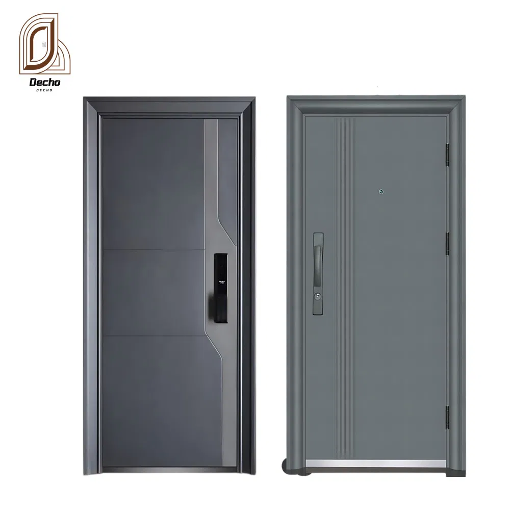 Chineses Modern Exterior Wrought Iron Steel Main Entrance Doors Metal Security Steel Door for Houses, Apartment, Office