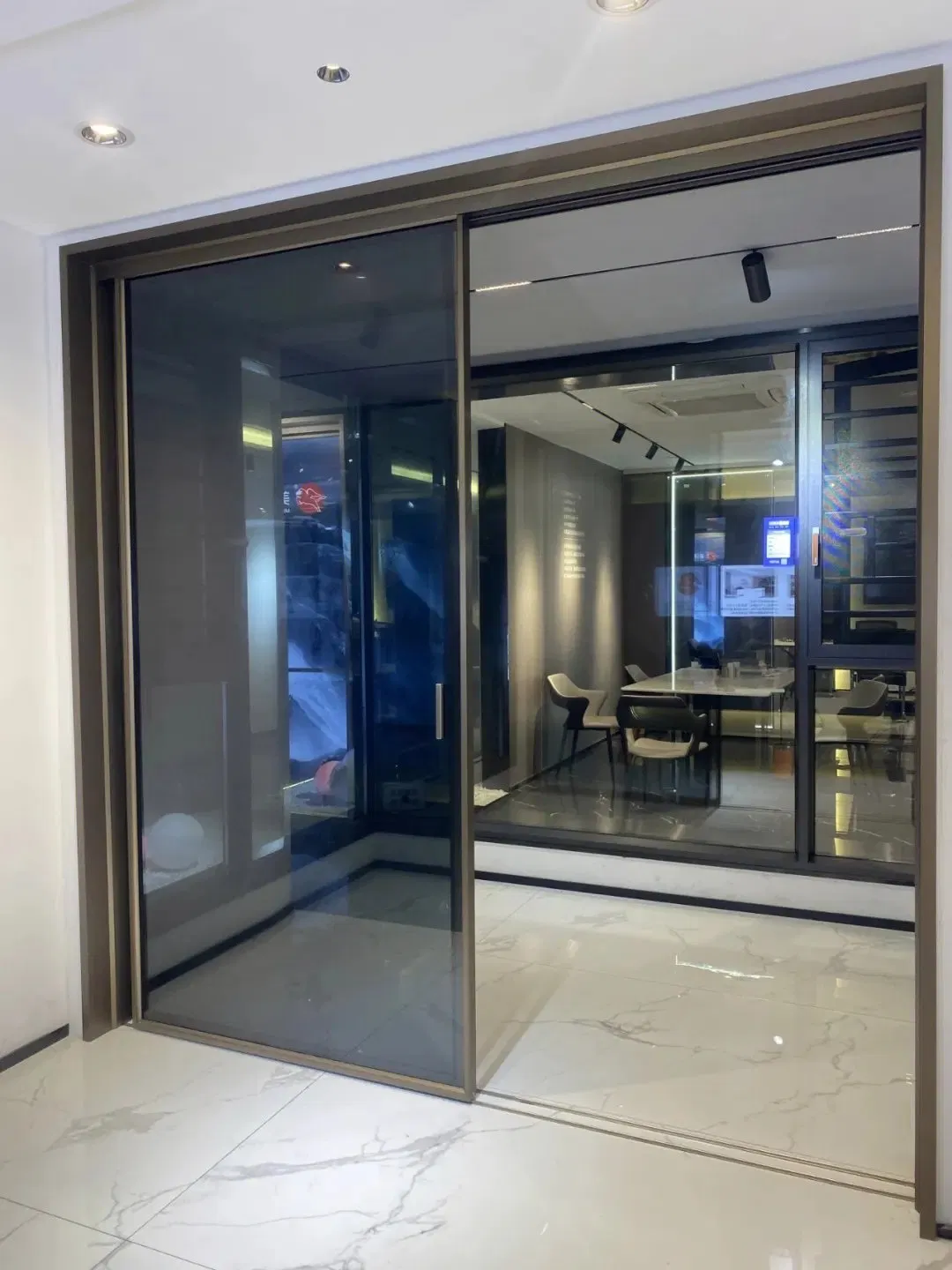 Switchable Smart Glass Sliding Door Office Automatic Interior Intelligent Privacy Framless Glass Doors