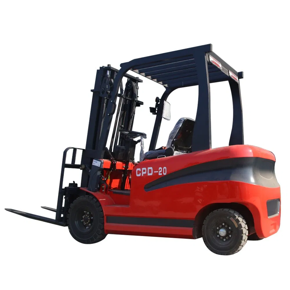 2 Ton Electric Forklift Truck Lithium Battery Powered Batteries Electric Forklift Components with 4-Meter Gantry Crane and Solid Tyre