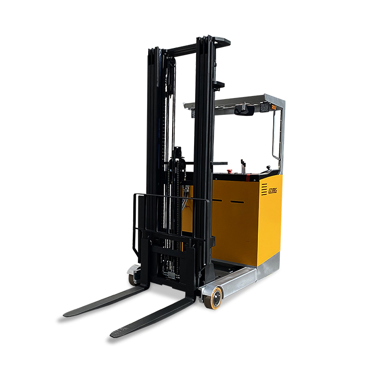 Flexible Small Warehouse Machine Steated Type 1500kg 1.5ton Electric Reach Stacker Forklift Truck with Lead Acid Battery