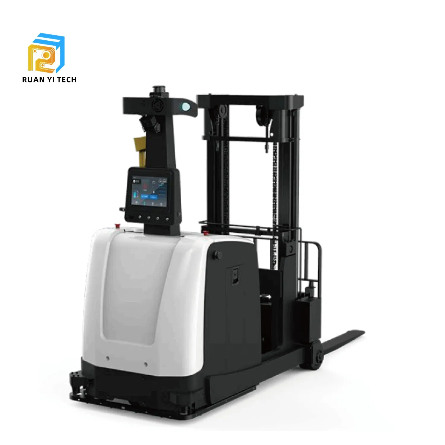 Ruanyi 2025 Laser Agv 2000kg Lifting Height 3000mm Heavy-Duty AMR Warehouse Lifting Slam Forklift Robot