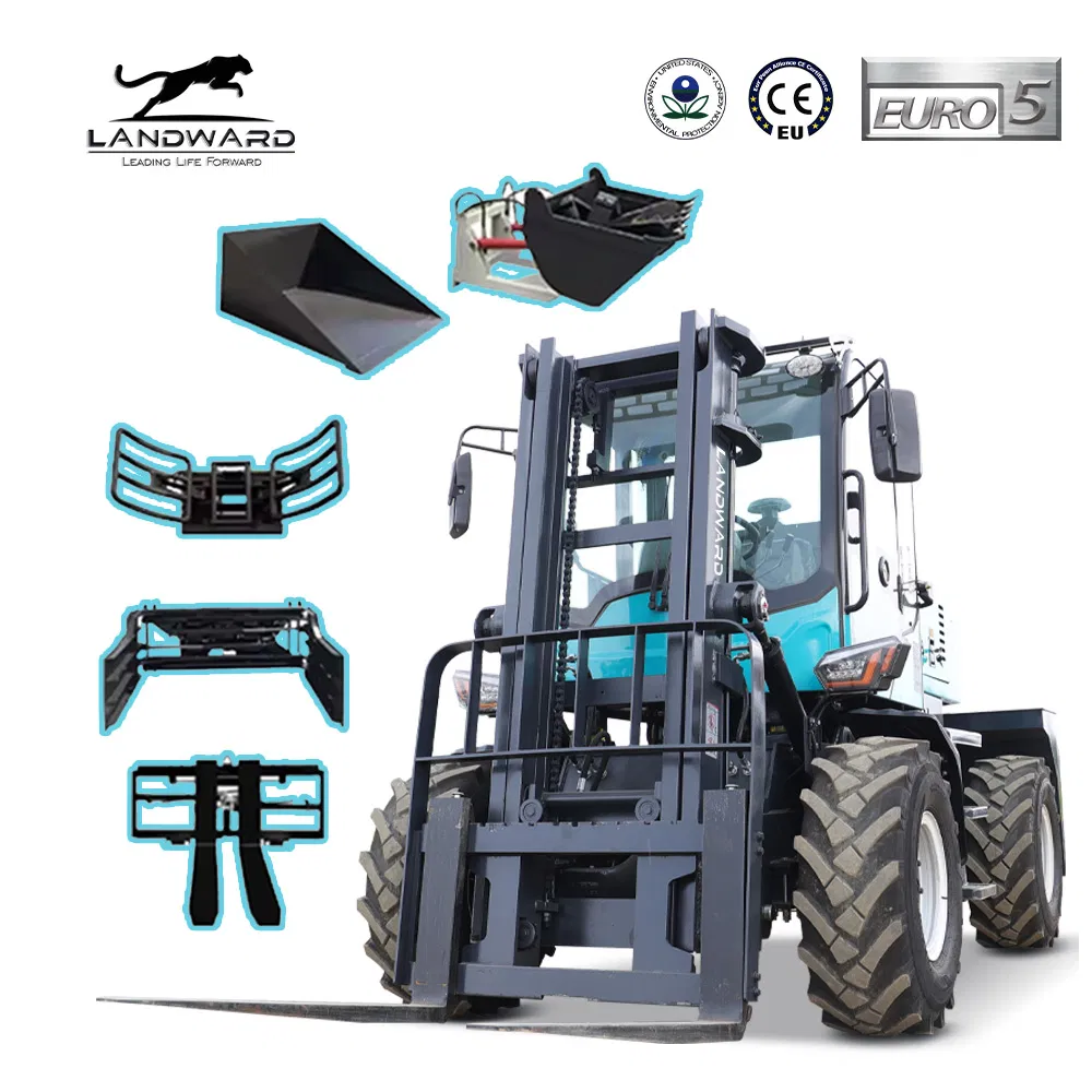 China Top Quality Warranty Factory Sale 4WD 4X4 Diesel All Rough Terrain Forklift 3 Ton 3.5 Ton 4 Ton 5 Ton Diesel Engine off Road Forklift Fast Delivery