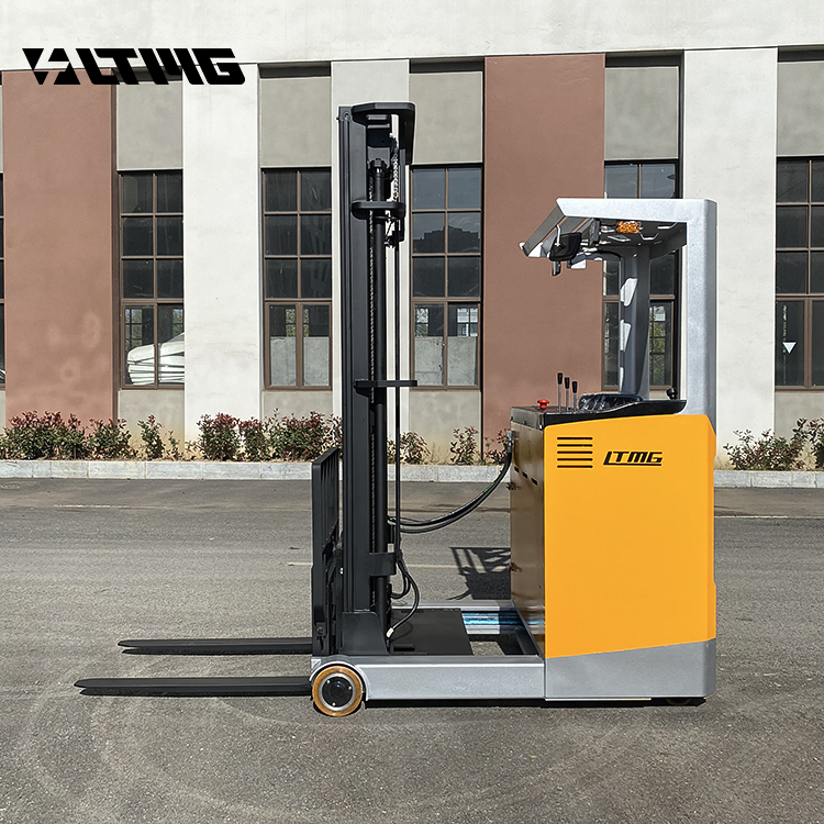 Flexible Small Warehouse Machine Steated Type 1500kg 1.5ton Electric Reach Stacker Forklift Truck with Lead Acid Battery