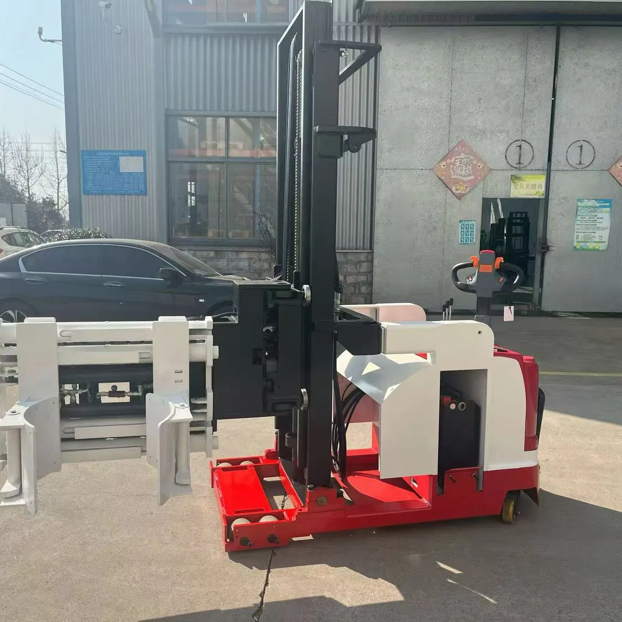 Mini Electric Forklift 1000kg 1500kg 2000kg Walkie Straddle Stacker 1150mm Forks Narrow Aisle Warehouse Pallet Truck